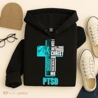 Fighting PTSD Awareness Cross Hoodie thumb 4