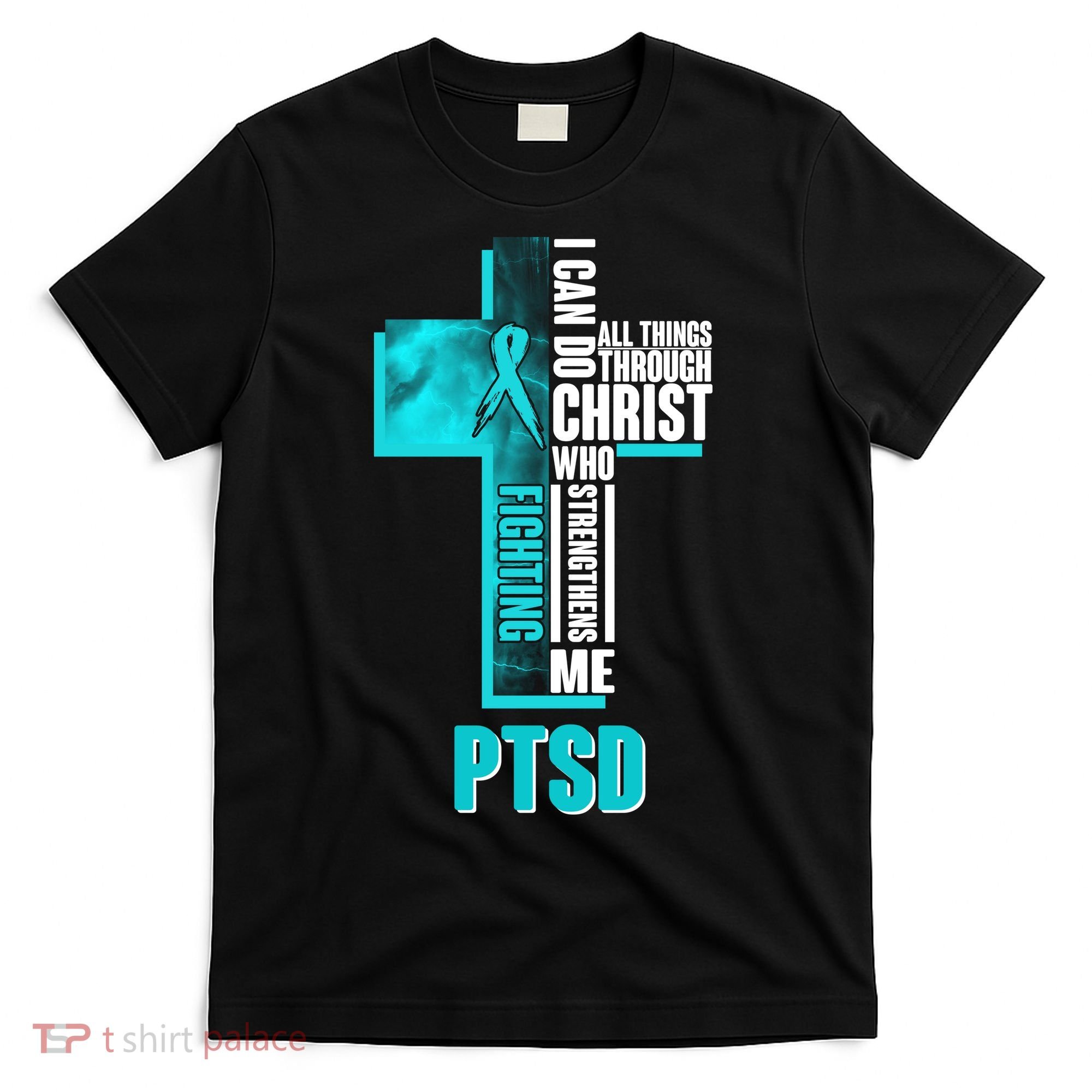 Fighting PTSD Awareness Cross T-Shirt