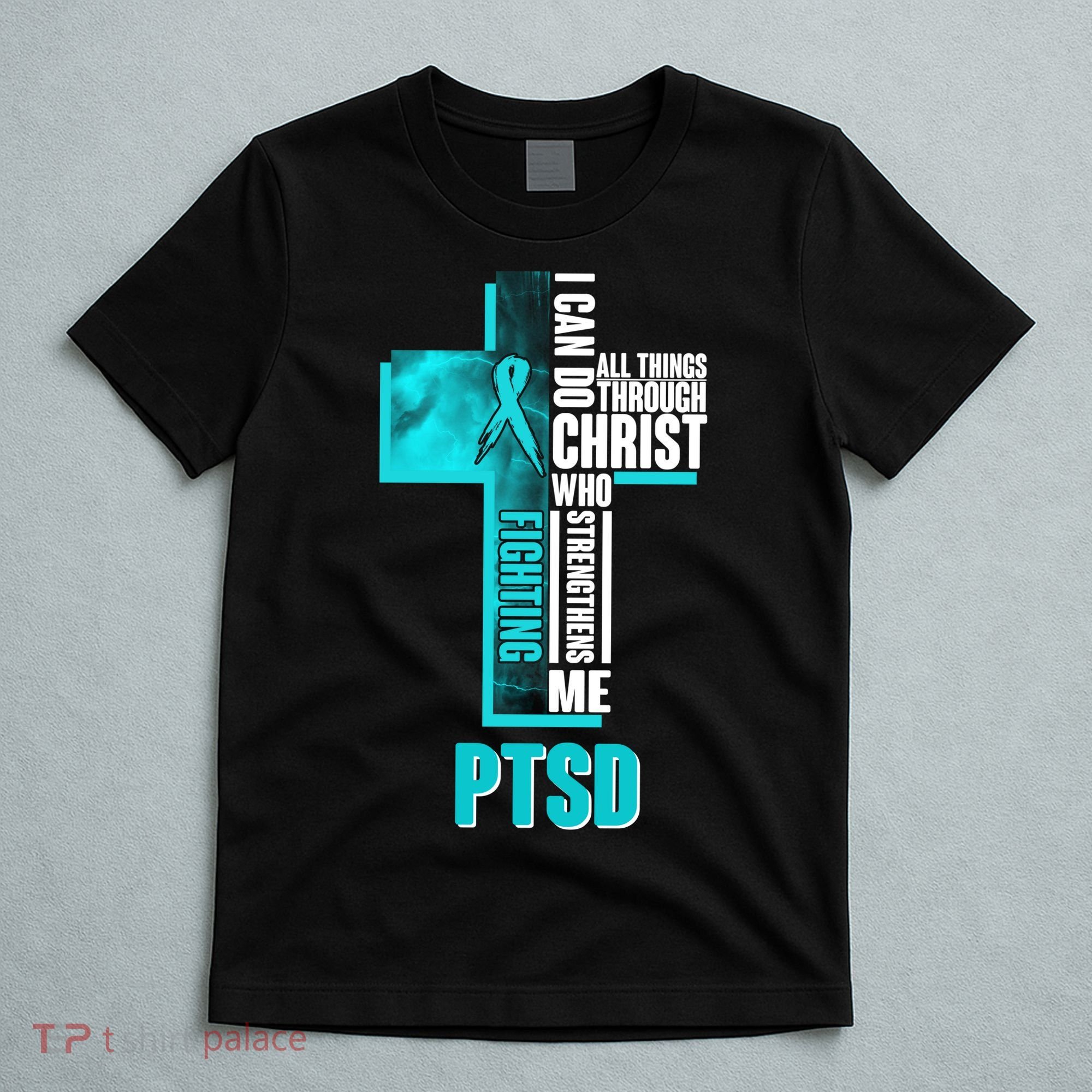 Fighting PTSD Awareness Cross T-Shirt