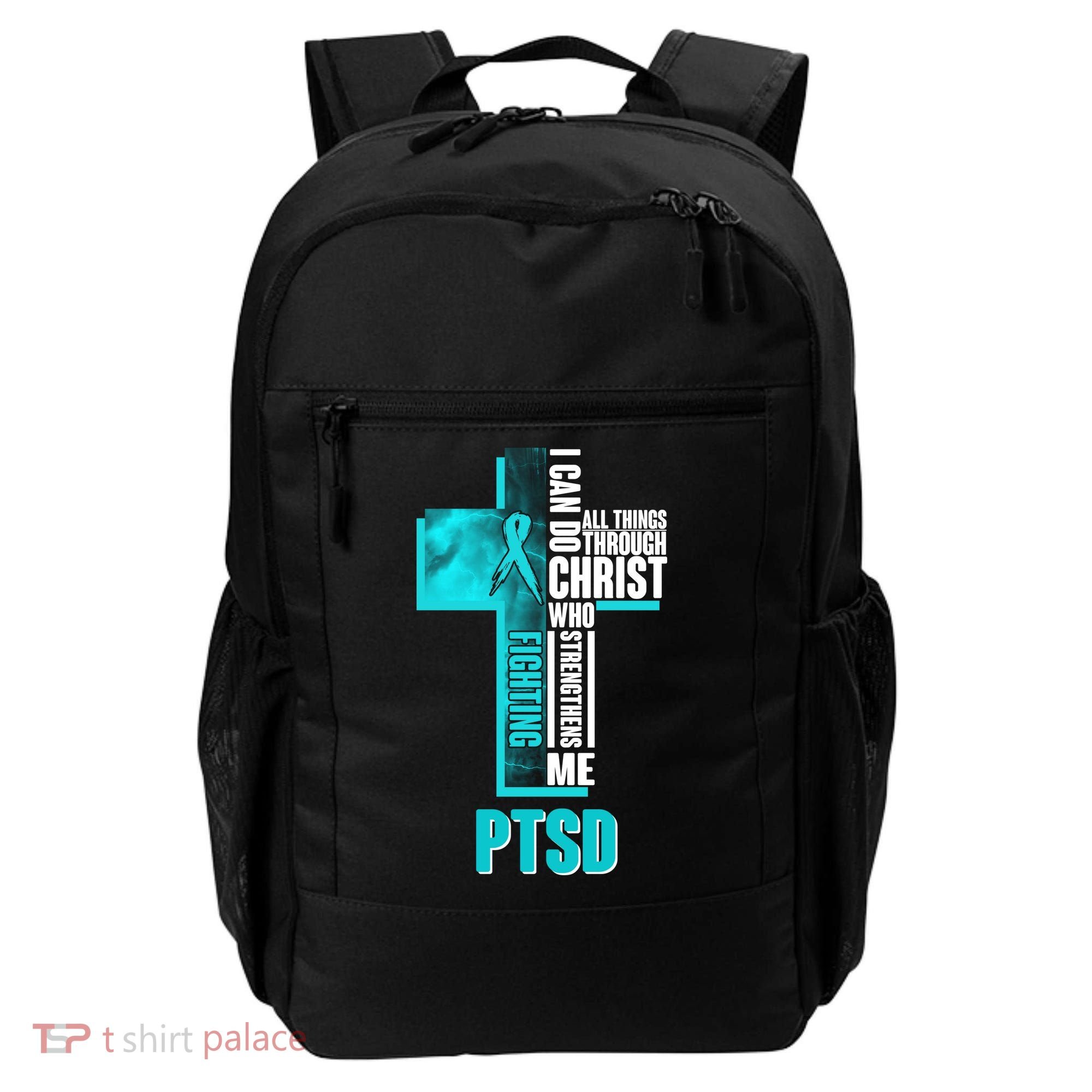 Fighting PTSD Awareness Cross Backpack