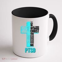 Fighting PTSD Awareness Cross Coffee Mug thumb 1