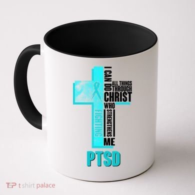 Fighting PTSD Awareness Cross Coffee Mug