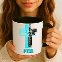 Fighting PTSD Awareness Cross Coffee Mug thumb 3