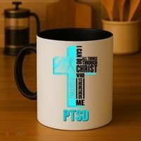 Fighting PTSD Awareness Cross Coffee Mug thumb 4