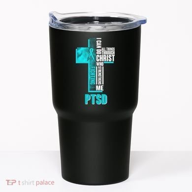 Fighting PTSD Awareness Cross Tumbler