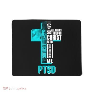Fighting PTSD Awareness Cross Mousepad