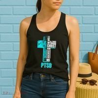 Fighting PTSD Awareness Cross Women's Tank Top thumb 2