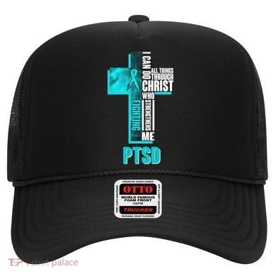 Fighting PTSD Awareness Cross Hat
