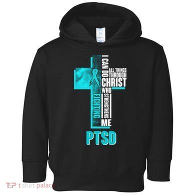 Fighting PTSD Awareness Cross Toddler Hoodie