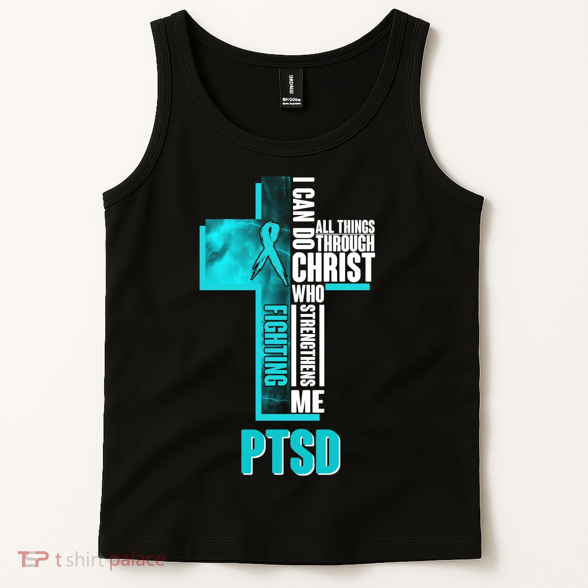 Fighting PTSD Awareness Cross Tank Top