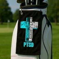 Fighting PTSD Awareness Cross Golf Towel thumb 2