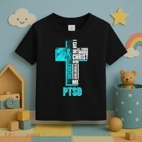 Fighting PTSD Awareness Cross Toddler T-Shirt thumb 3