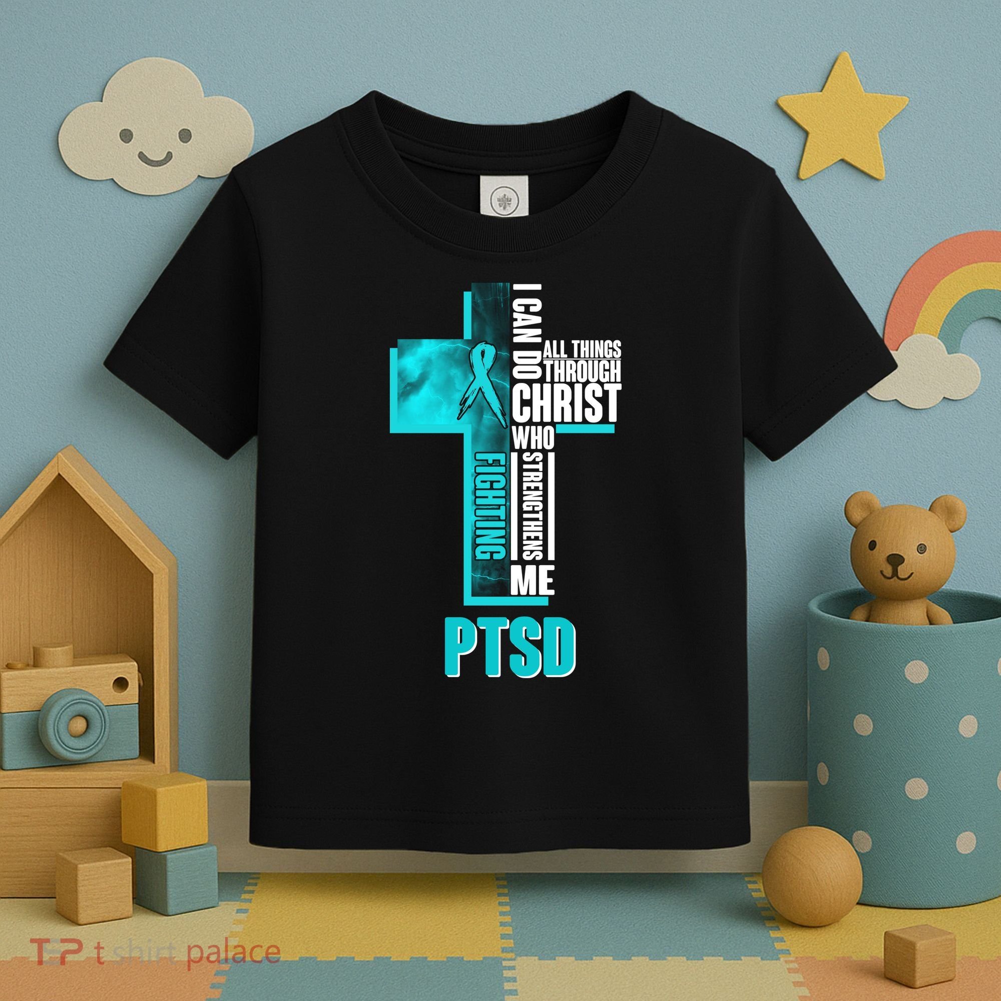 Fighting PTSD Awareness Cross Toddler T-Shirt