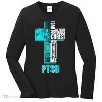 Fighting PTSD Awareness Cross Women's Long Sleeve Shirt thumb 0