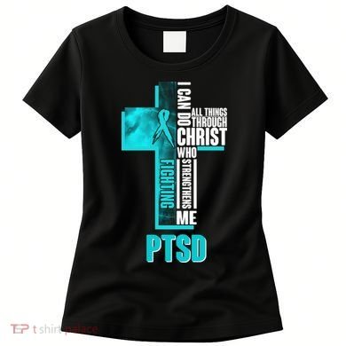 Fighting PTSD Awareness Cross Women's T-Shirt