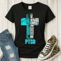 Fighting PTSD Awareness Cross Women's T-Shirt thumb 3