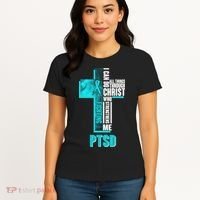 Fighting PTSD Awareness Cross Women's T-Shirt thumb 4