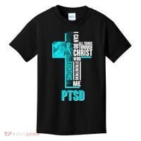 Fighting PTSD Awareness Cross Kids T-Shirt thumb 0