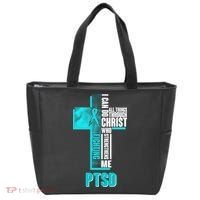 Fighting PTSD Awareness Cross Tote Bag thumb 0