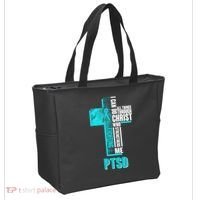 Fighting PTSD Awareness Cross Tote Bag thumb 2