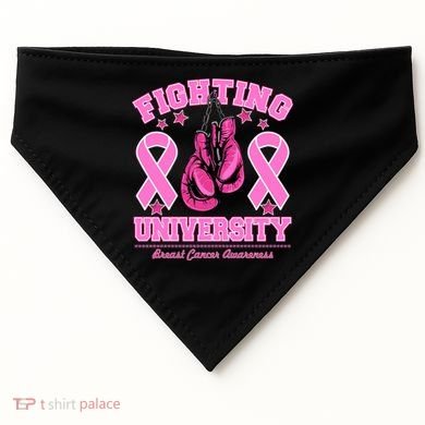Fighting University Breast Cancer Awareness Boxing Fight USA-Made Doggie Bandana