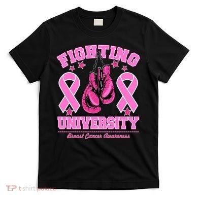 Fighting University Breast Cancer Awareness Boxing Fight T-Shirt