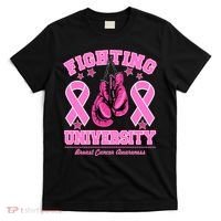 Fighting University Breast Cancer Awareness Boxing Fight T-Shirt thumb 0