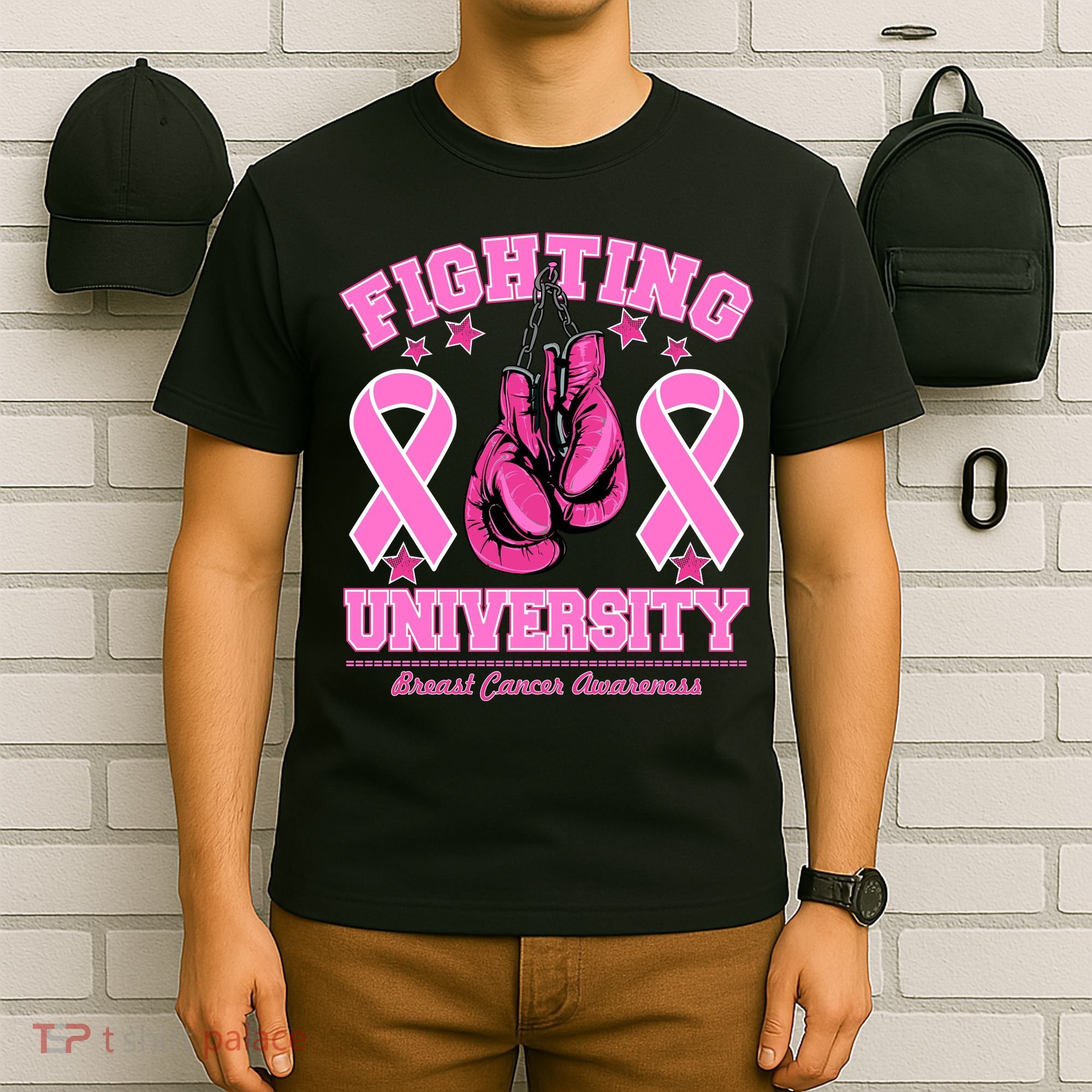 Fighting University Breast Cancer Awareness Boxing Fight T-Shirt