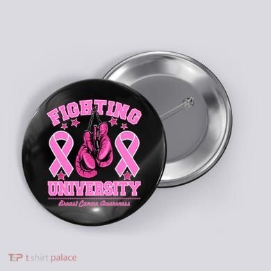Fighting University Breast Cancer Awareness Boxing Fight Button