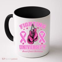 Fighting University Breast Cancer Awareness Boxing Fight Coffee Mug thumb 0