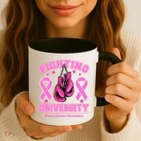Fighting University Breast Cancer Awareness Boxing Fight Coffee Mug thumb 3