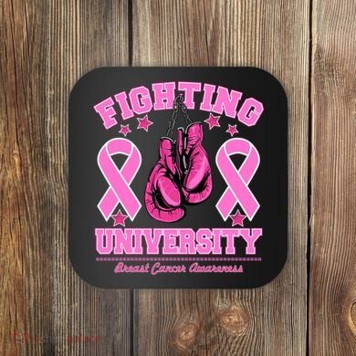 Fighting University Breast Cancer Awareness Boxing Fight Coaster