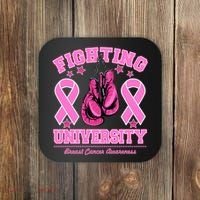 Fighting University Breast Cancer Awareness Boxing Fight Coaster thumb 0