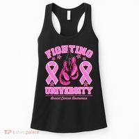 Fighting University Breast Cancer Awareness Boxing Fight Women's Tank Top thumb 0