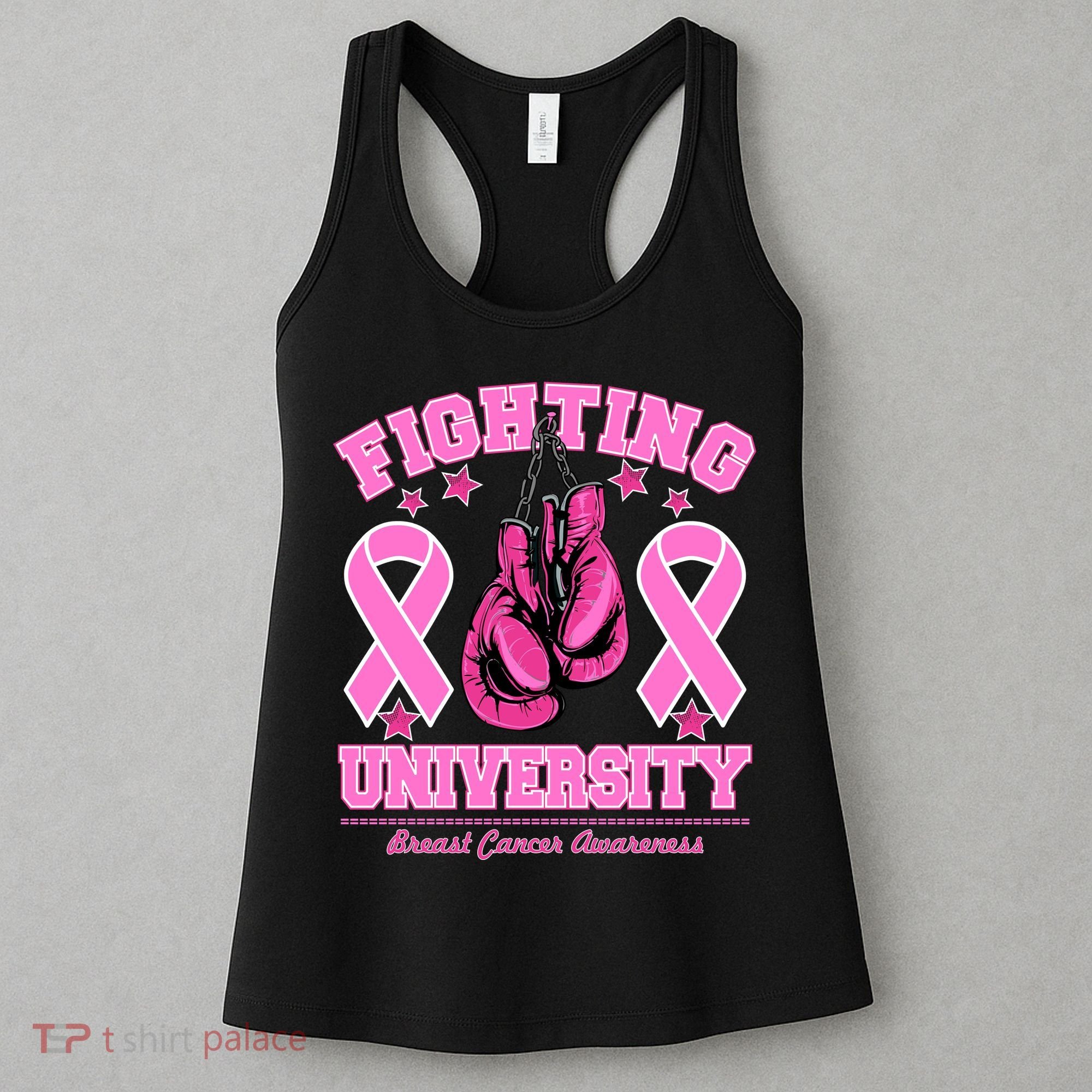 Fighting University Breast Cancer Awareness Boxing Fight Women's Tank Top
