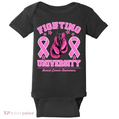 Fighting University Breast Cancer Awareness Boxing Fight Baby Bodysuit