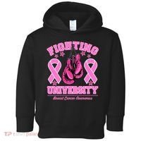 Fighting University Breast Cancer Awareness Boxing Fight Toddler Hoodie thumb 0