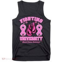 Fighting University Breast Cancer Awareness Boxing Fight Tank Top thumb 0