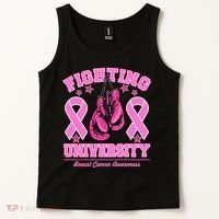 Fighting University Breast Cancer Awareness Boxing Fight Tank Top thumb 2