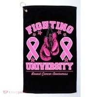 Fighting University Breast Cancer Awareness Boxing Fight Golf Towel thumb 0