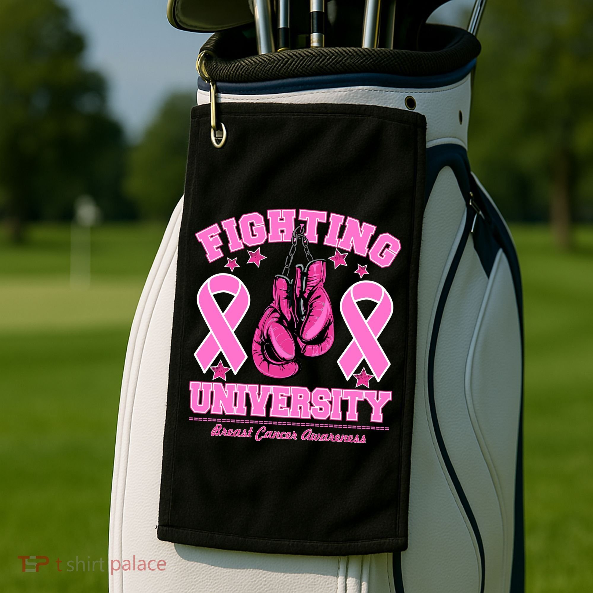 Fighting University Breast Cancer Awareness Boxing Fight Golf Towel
