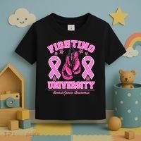 Fighting University Breast Cancer Awareness Boxing Fight Toddler T-Shirt thumb 3