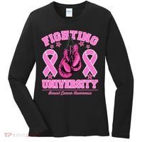Fighting University Breast Cancer Awareness Boxing Fight Women's Long Sleeve Shirt thumb 0