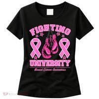 Fighting University Breast Cancer Awareness Boxing Fight Women's T-Shirt thumb 0