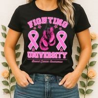 Fighting University Breast Cancer Awareness Boxing Fight Women's T-Shirt thumb 2