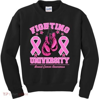 Fighting University Breast Cancer Awareness Boxing Fight Kids Sweatshirt