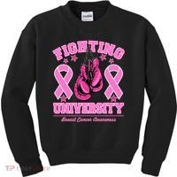 Fighting University Breast Cancer Awareness Boxing Fight Kids Sweatshirt thumb 0