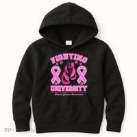 Fighting University Breast Cancer Awareness Boxing Fight Kids Hoodie thumb 0