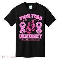 Fighting University Breast Cancer Awareness Boxing Fight Kids T-Shirt thumb 0