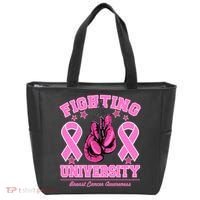 Fighting University Breast Cancer Awareness Boxing Fight Tote Bag thumb 0